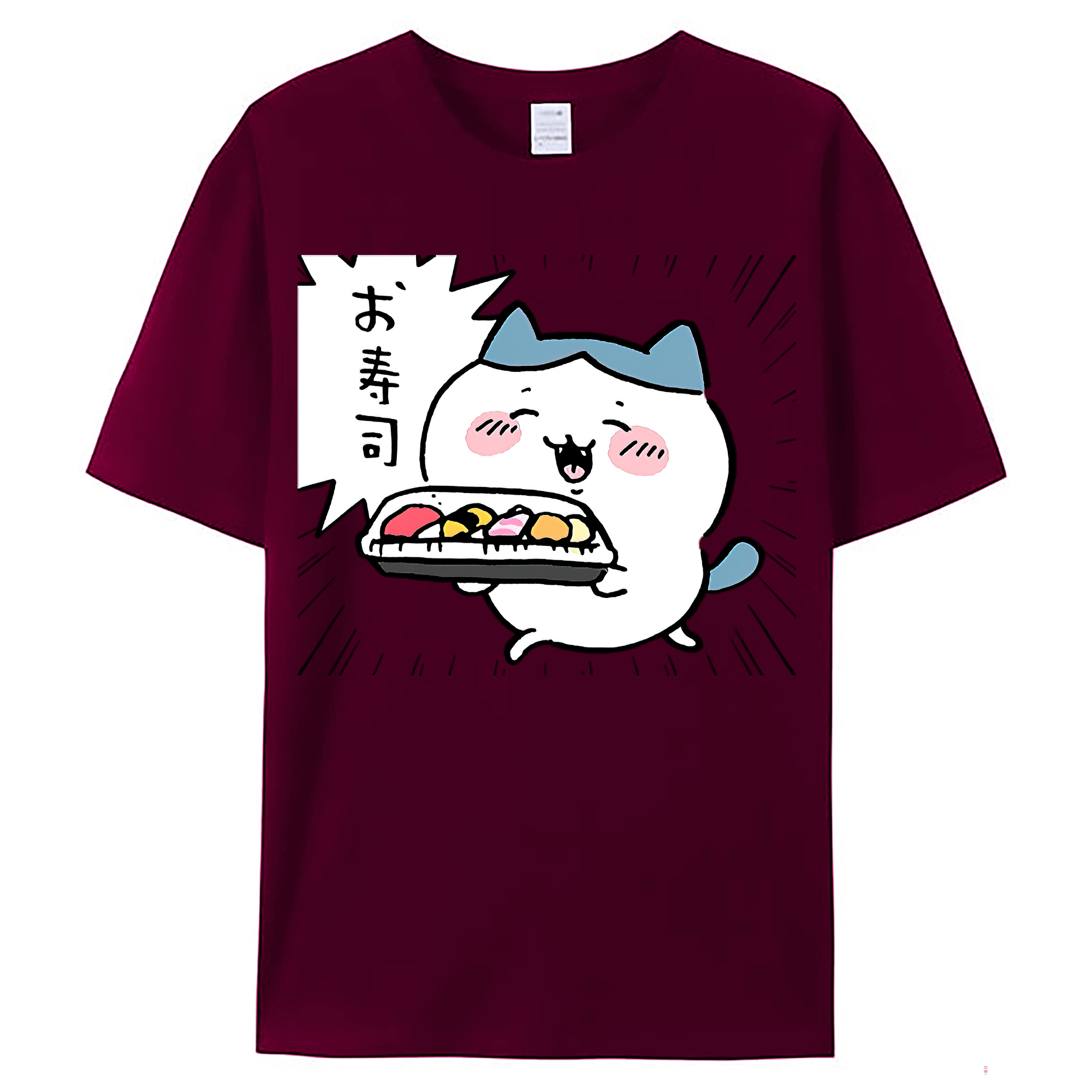 （画像用） ちいかわ ハチワレ Chii-kawa hachiware レディースカジュアルプリントTシャツ（綿100％）